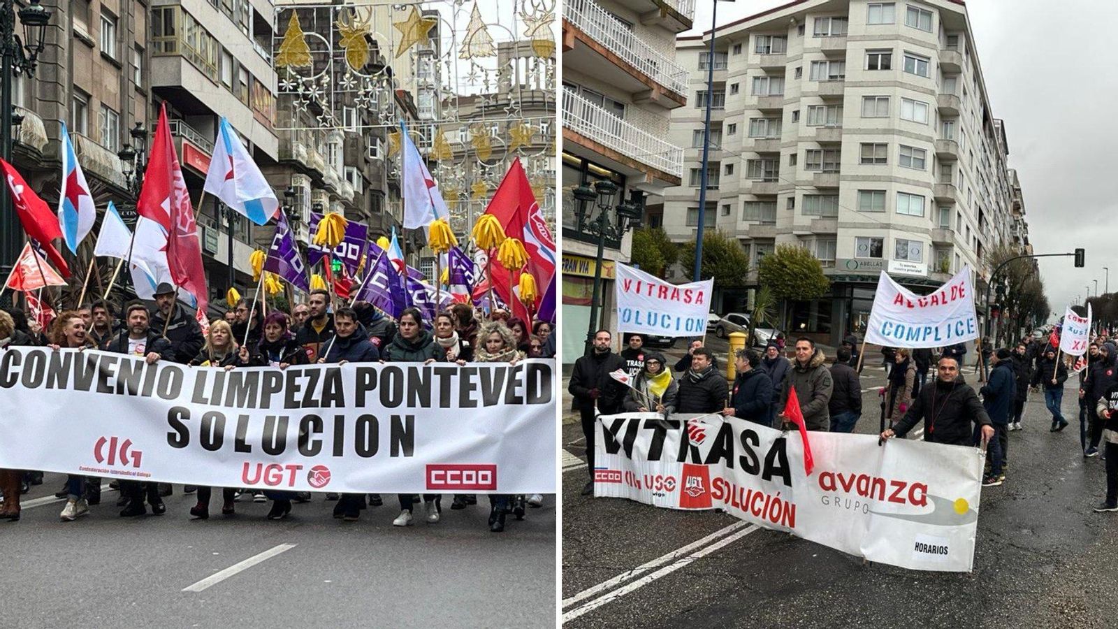 Manifestaciones de la limpieza y de Vitrasa.