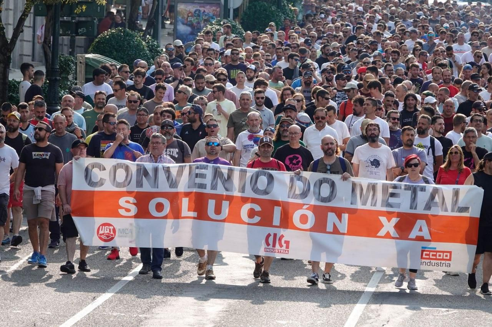 Cuarta jornada de la huelga del metal en Vigo.