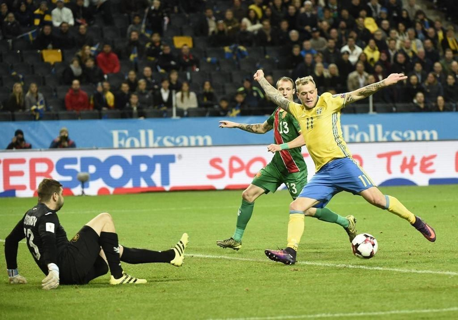 Guidetti, ayer ante Bulgaria.