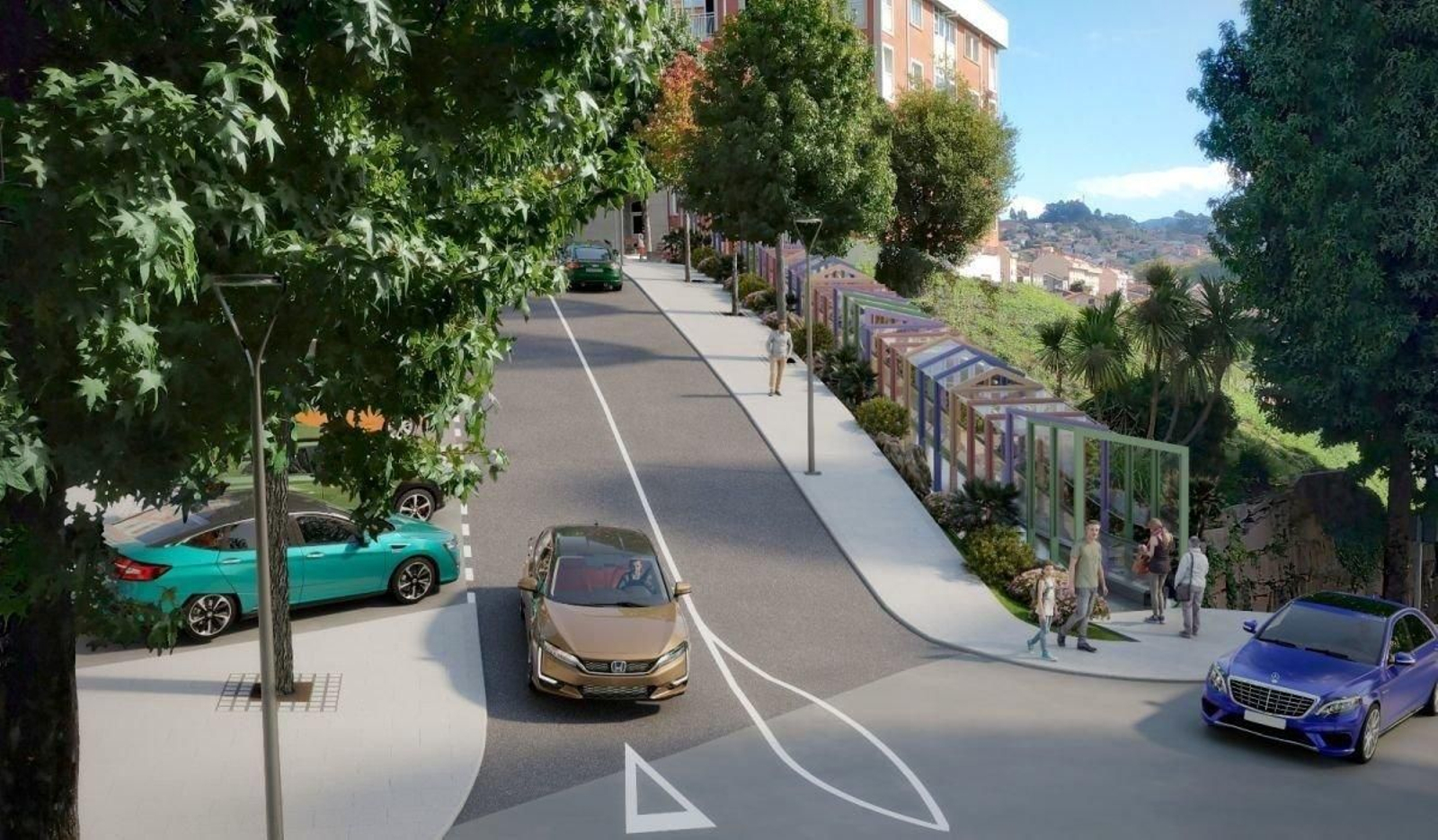 Una infografía de las nuevas rampas mecánicas que se instalarán en Lavadores.