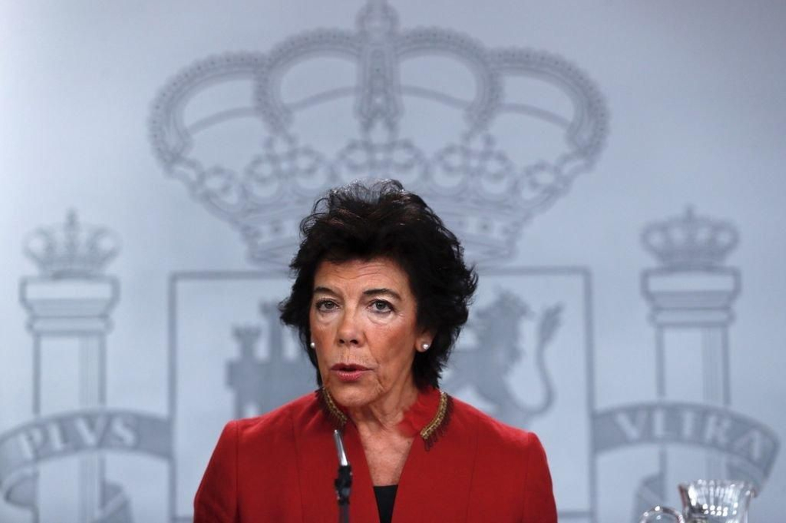 La portavoz del Gobierno, Isabel Celaá, durante la rueda de prensa tras la reunión del Consejo de Ministros.