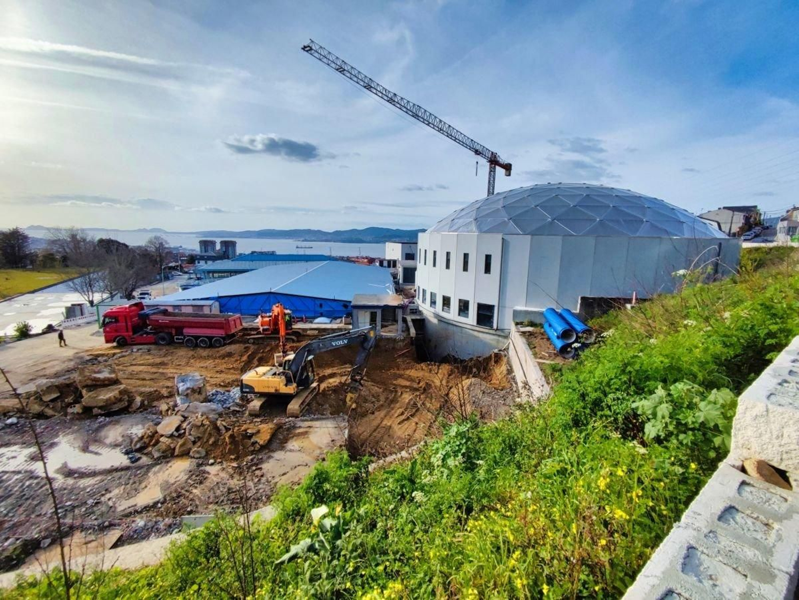 Obras en la potabilizadora de Casal, que ya cuenta con la nueva tecnología de filtración del agua.