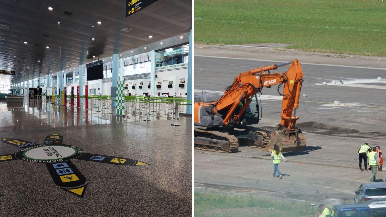 El aeropuerto de Peinador, sin pasajeros recorriendo sus pasillos.