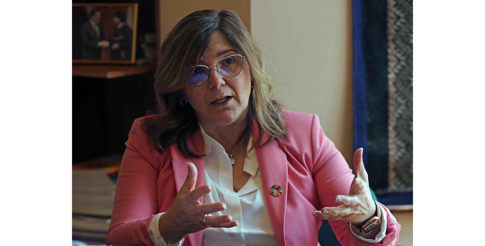 La secretaria de Estado de Cooperación Internacional de España, Pilar Cancela. EFE/Martin Alipaz