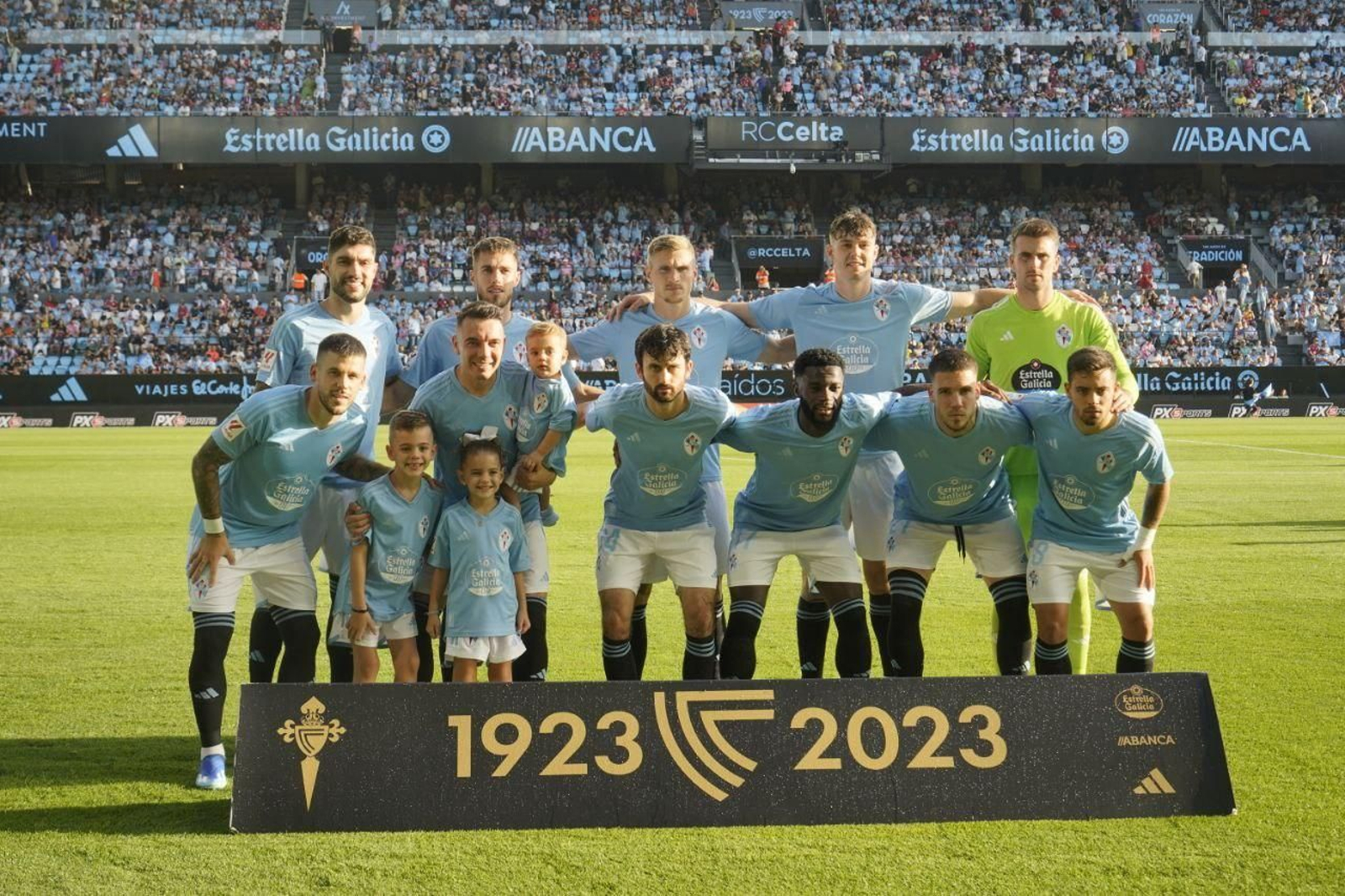 El once del Celta en el partido contra el Getafe en Balaídos.