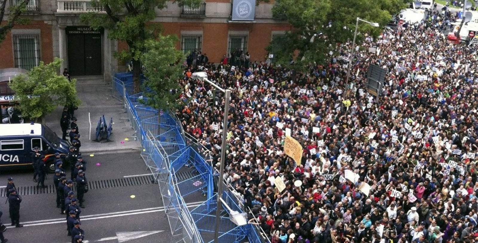 Protestas, como la pasada manifestación en torno al Congreso de los Diputados pasará a estar sancionada con hasta 30.000 euros.