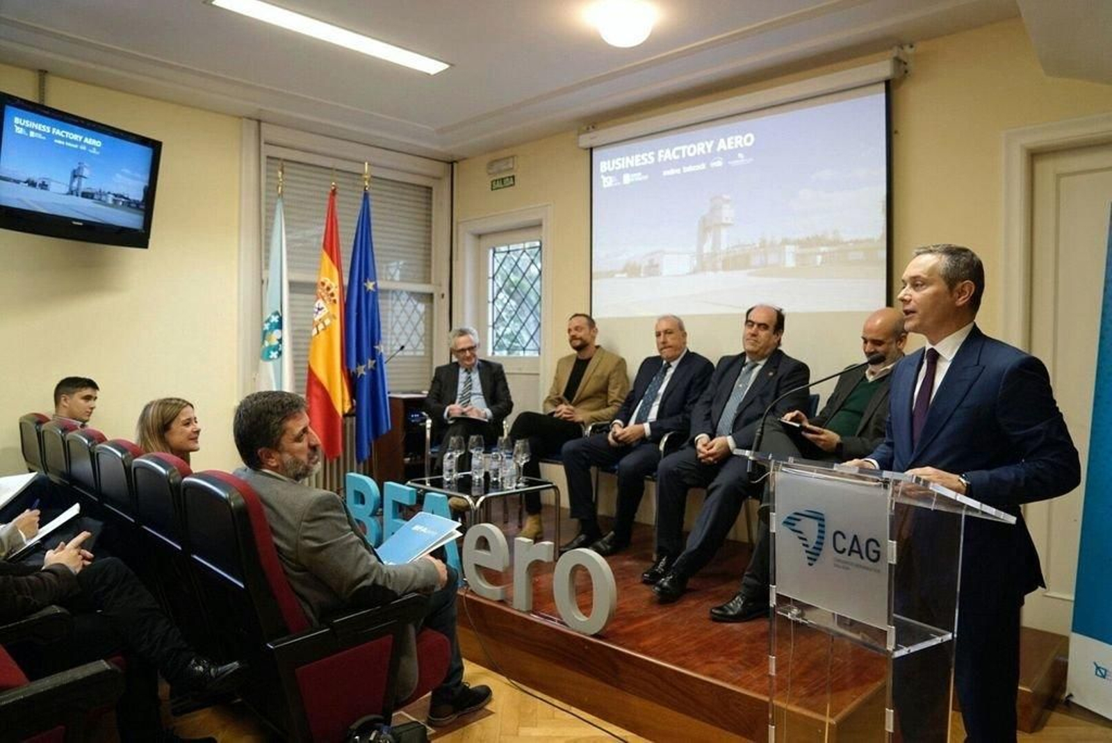 Asime presentó ayer la 'Business Factory Aero', la primera aceleradora de empresas del sector en Galicia.