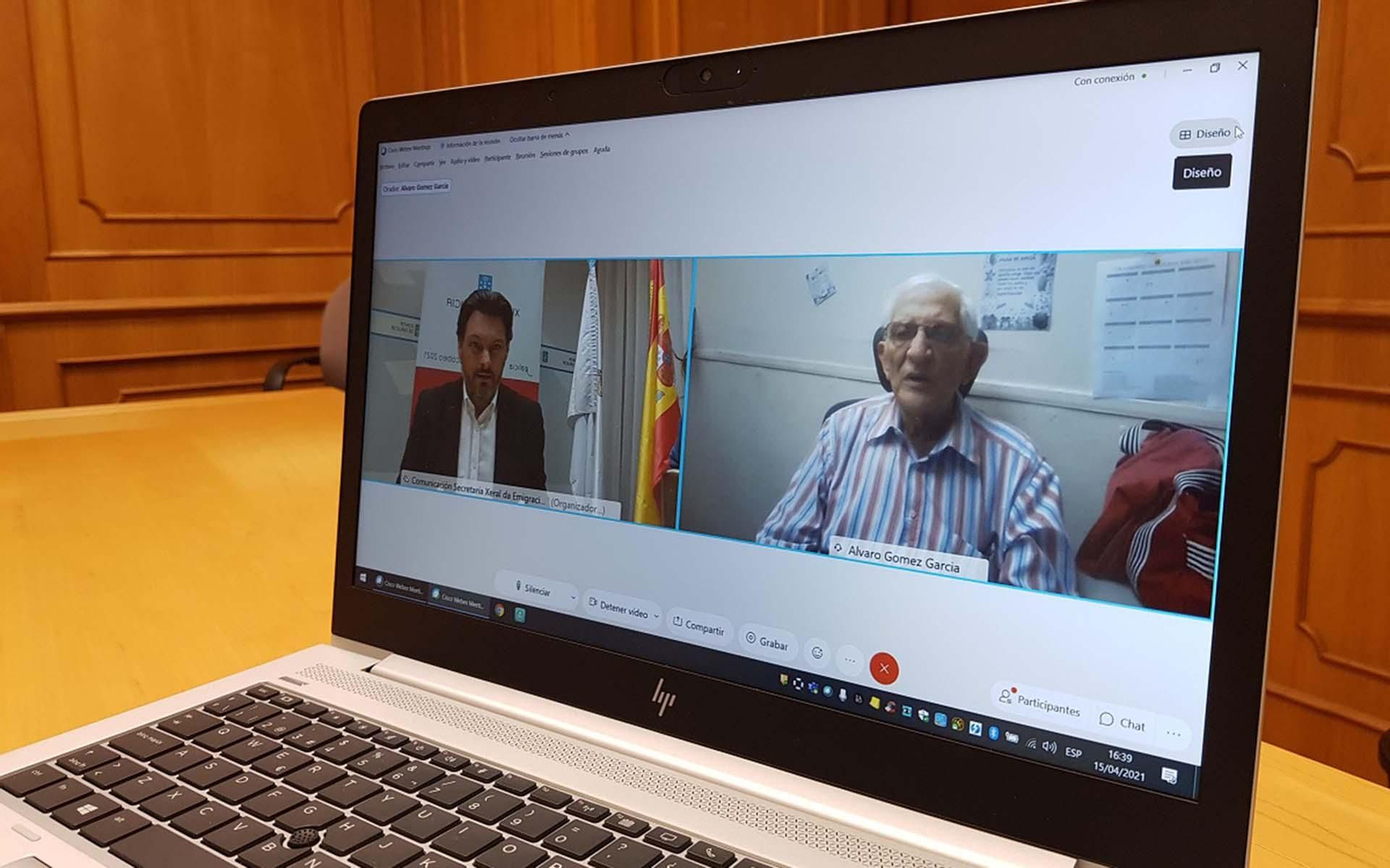 Antonio Rodríguez Miranda y Francisco Álvaro Gómez García, durante la videoconferencia
