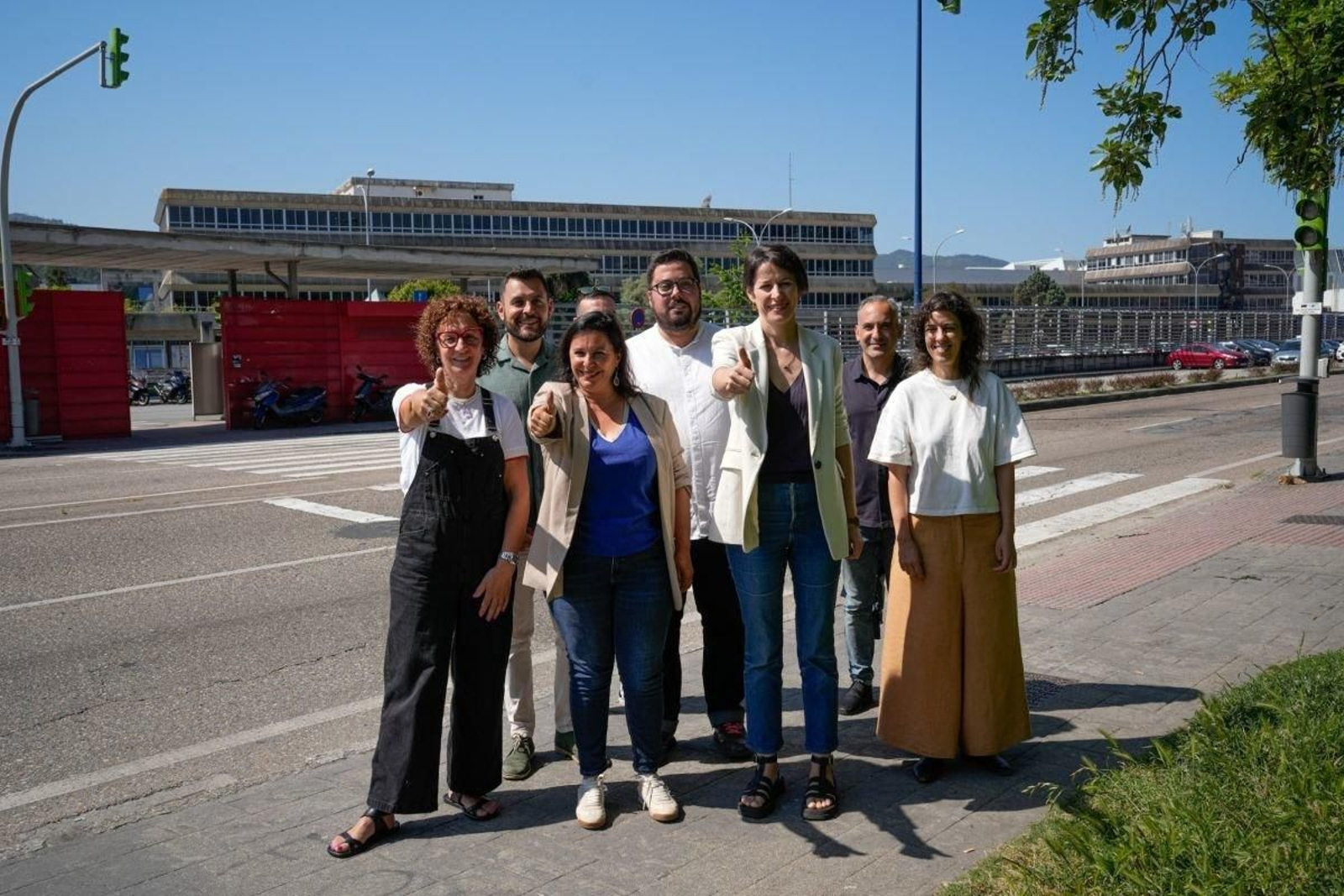 Ana Pontón e Ana Miranda, onte ante Stellantis Vigo.