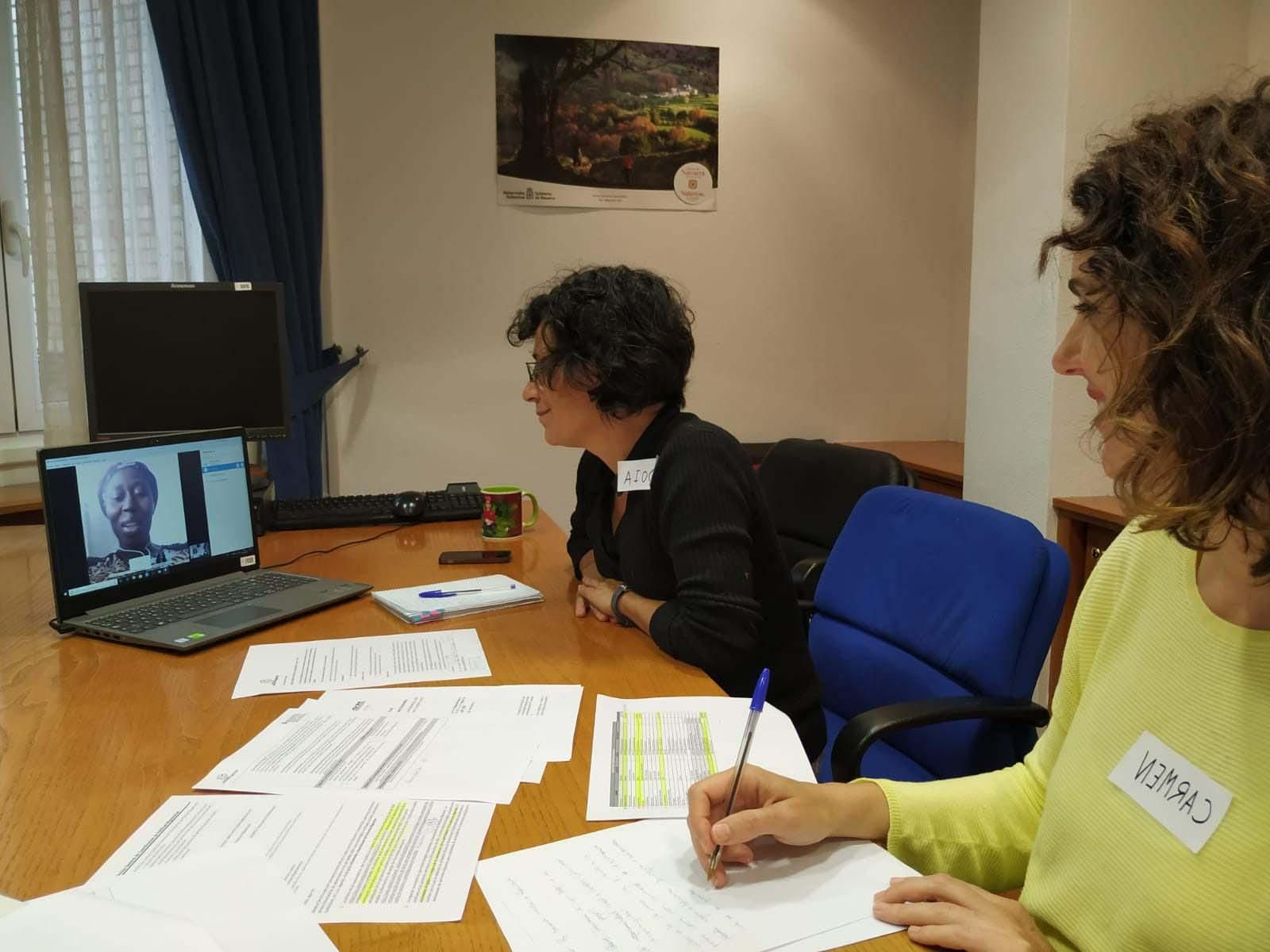 Un momento de la reunión telemática de una de las mesas de trabajo