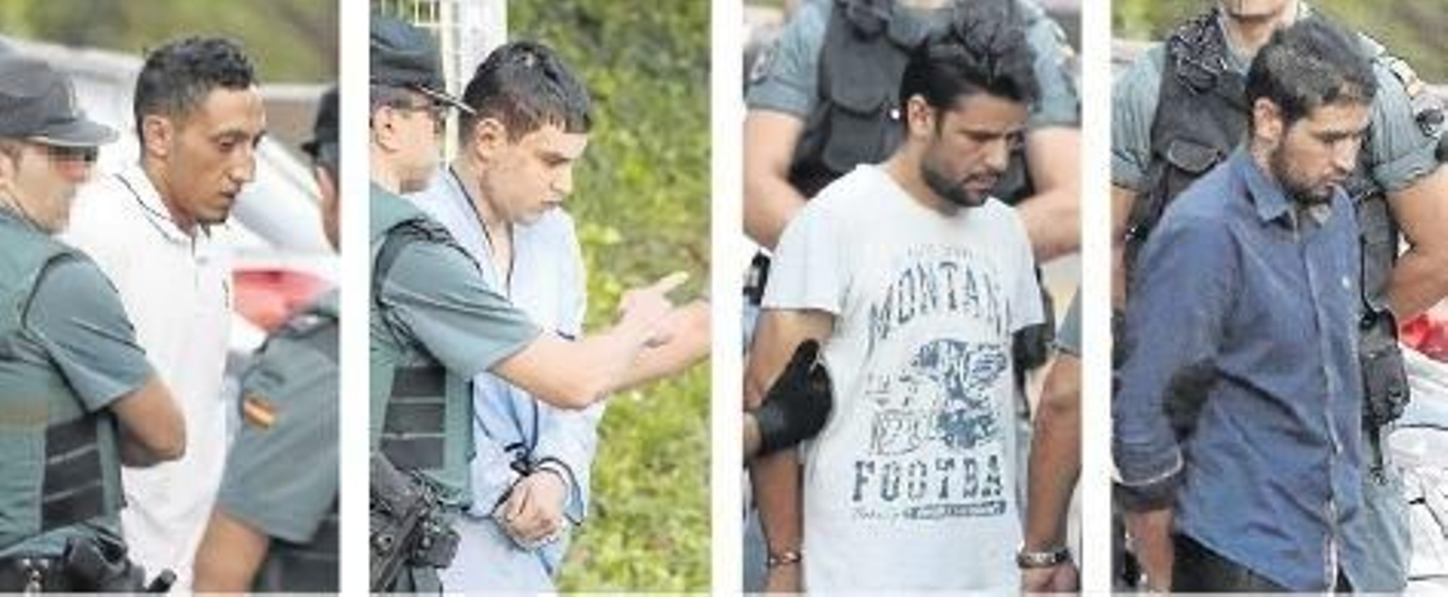 Dris Oukabir llega a la Audiencia, Mohamed Houli Chemla, en pijama, Mohamed Aallaa llega para declarar. y Salah El Karib, a su llegada
