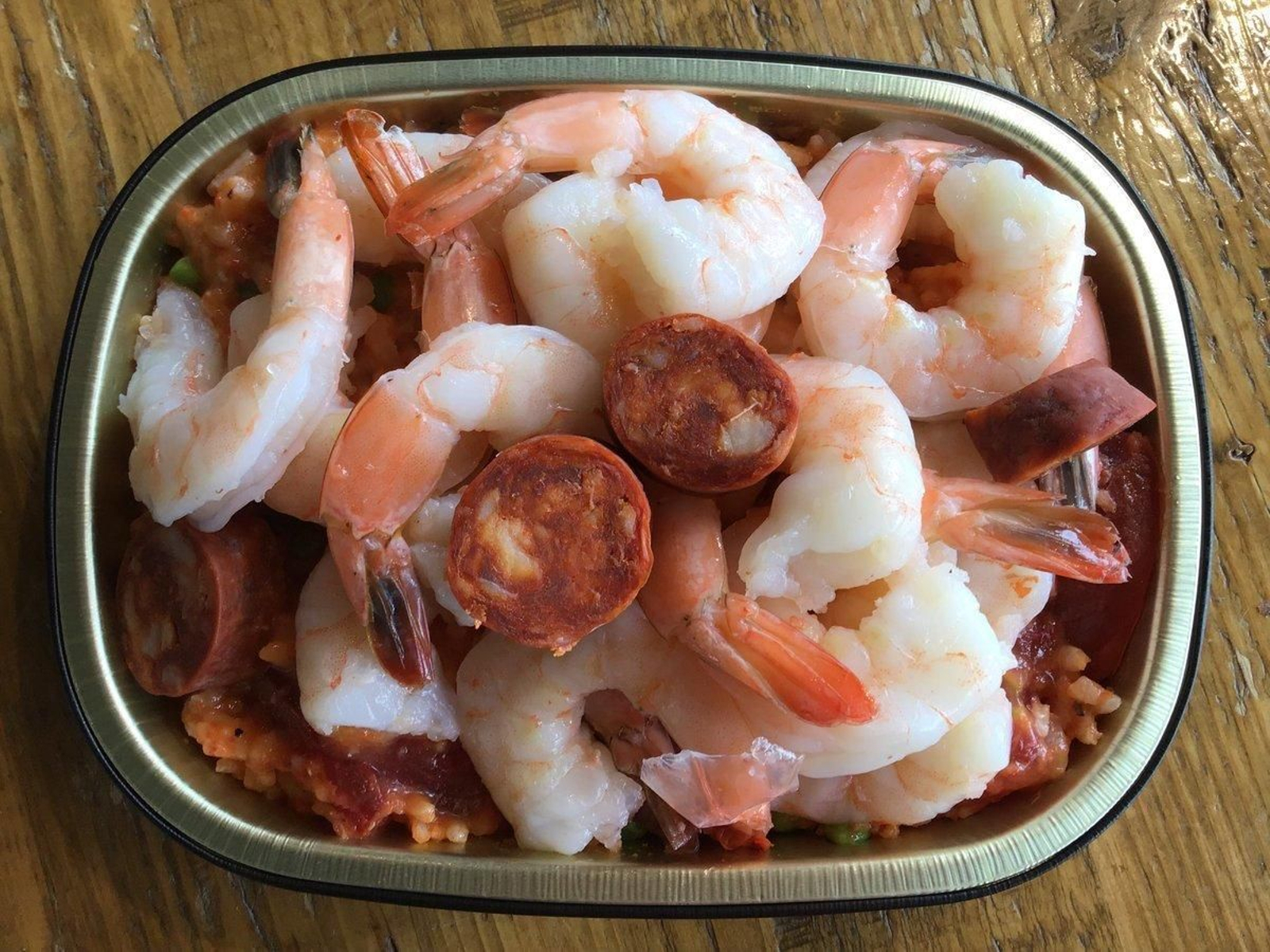 La paella que ofrecen en un restaurante de Canadá