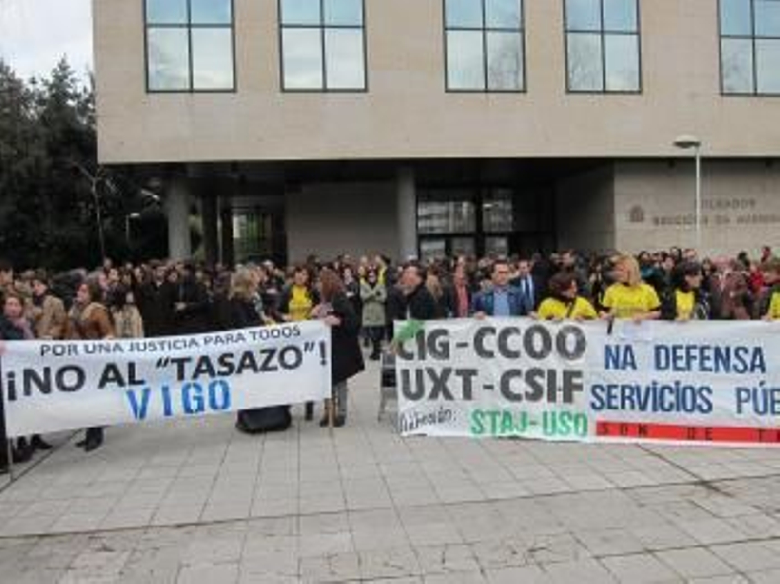 Protesta de jueces y otros trabajadores de la Justicia en Vigo.