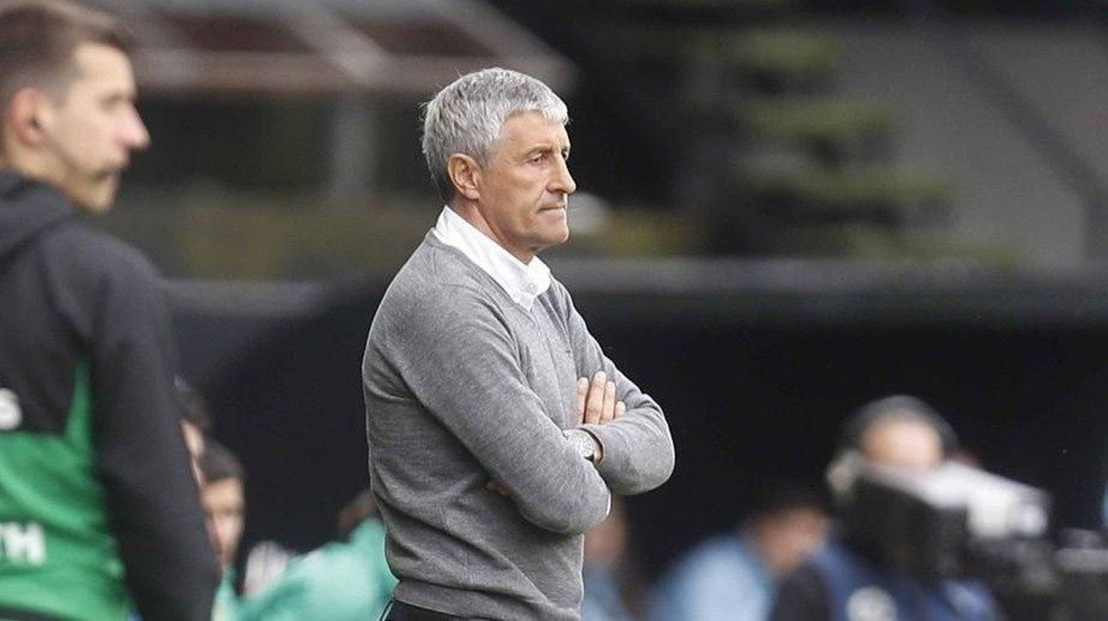 Quique Setién, en su visita a Balaídos como entrenador del Real Betis, el 10 de marzo del pasado año.