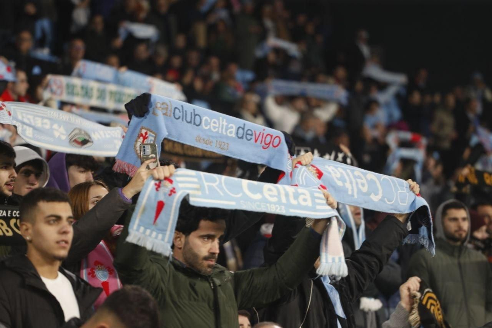 Aficionados celestes en Balaídos.