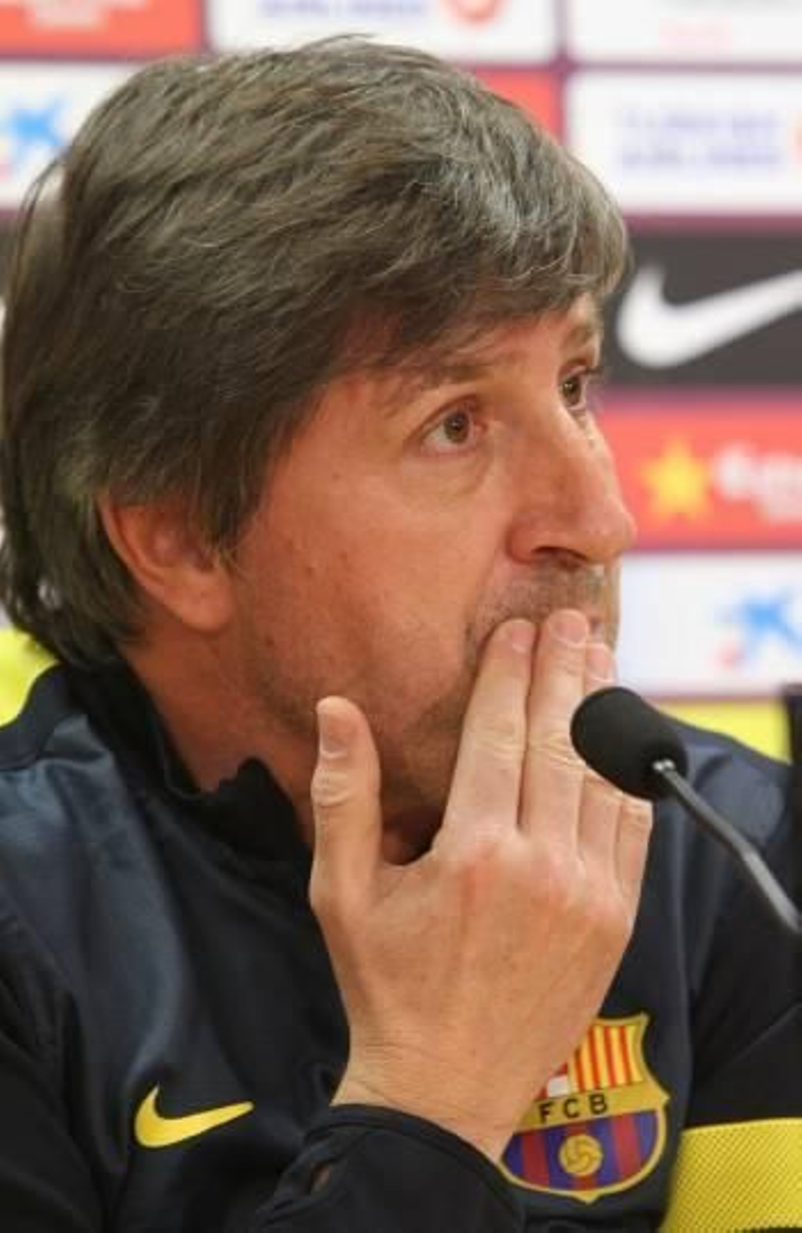 Jordi Roura, ayer durante la comparecencia de prensa. (Foto: TONI GARRIGA)