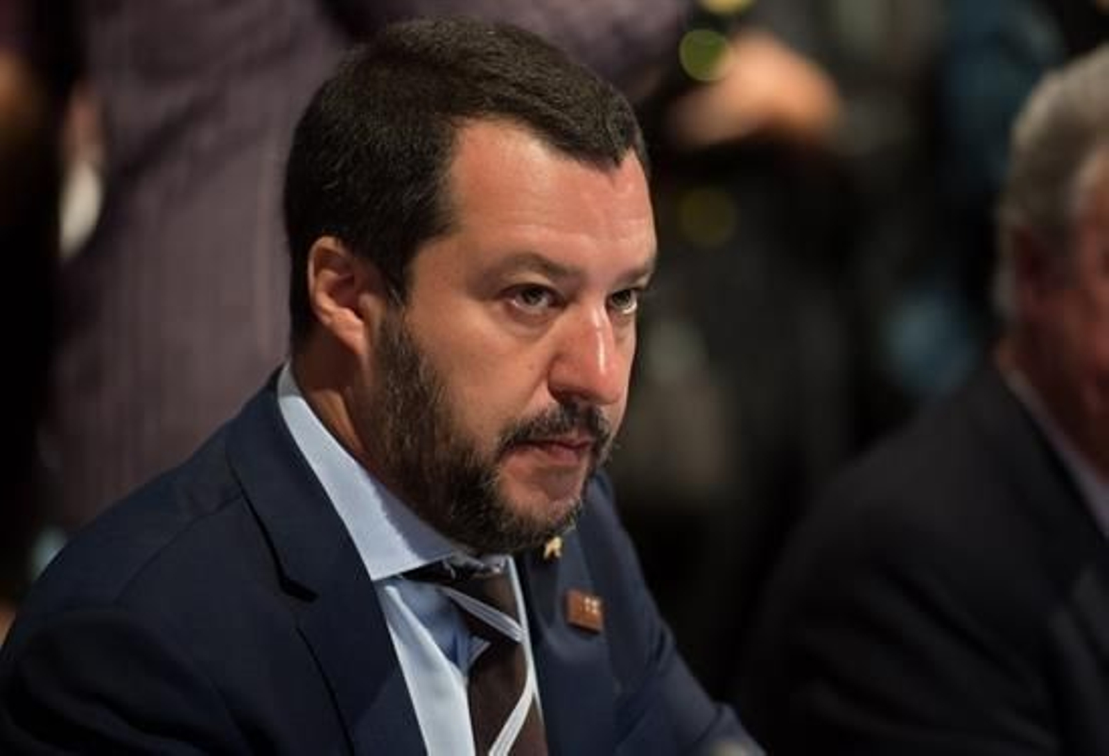 El ministro de Interior italiano, Matteo Salvini, participa en la reunión informal del Consejo de ministros de Justicia e Interior comunitario en Innsbruck (Austria), el pasado 12 de julio.