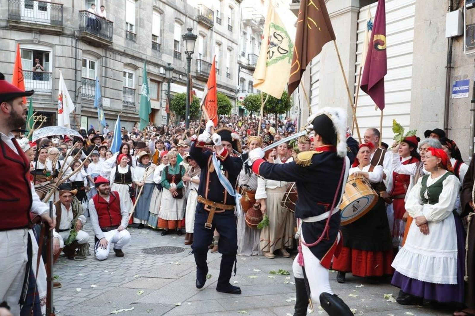Representación de la Reconquista, en el Casco Vello de Vigo.