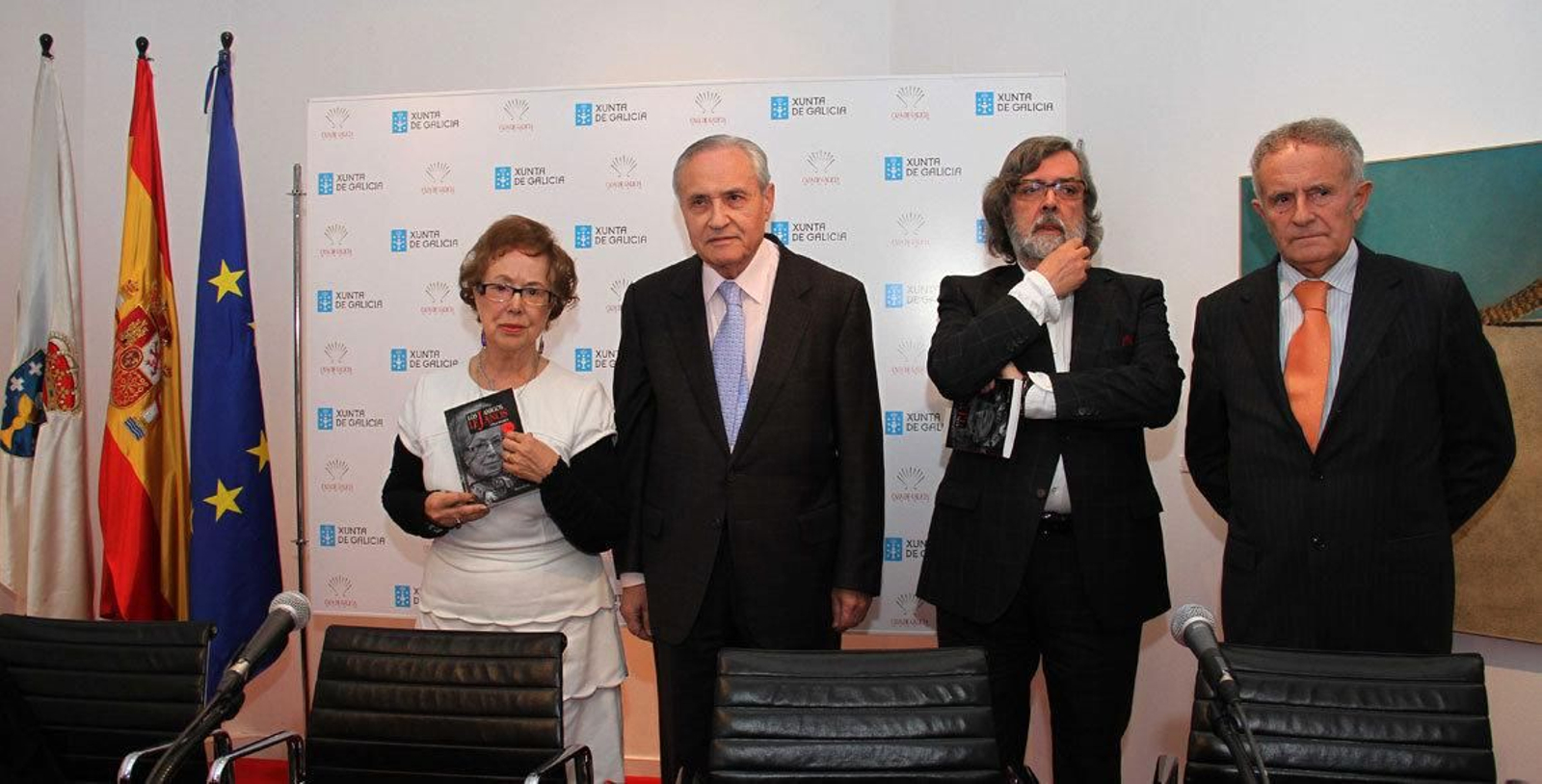 Seijas,  Ónega, Pernas y Rodríguez Iglesias durante la presentación del libro.