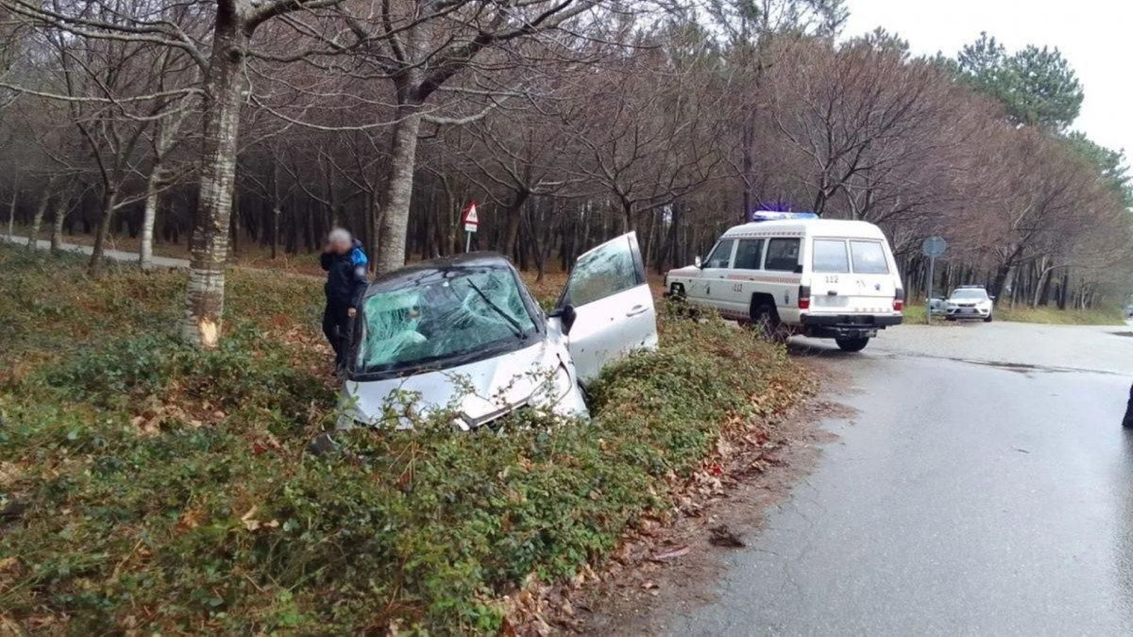 Imagen de Protección Civil sobre la salida de vía en el Vixiador.