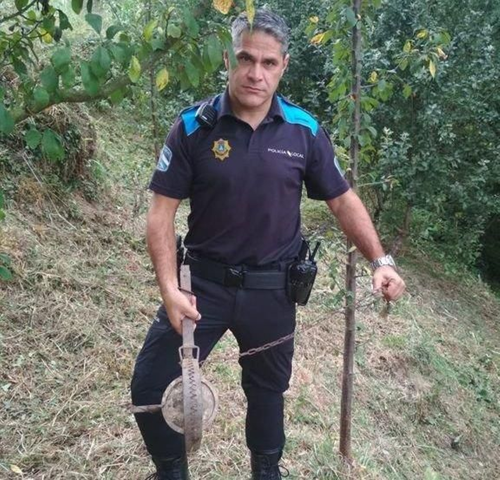 El cepo que retiró la Policía Local.