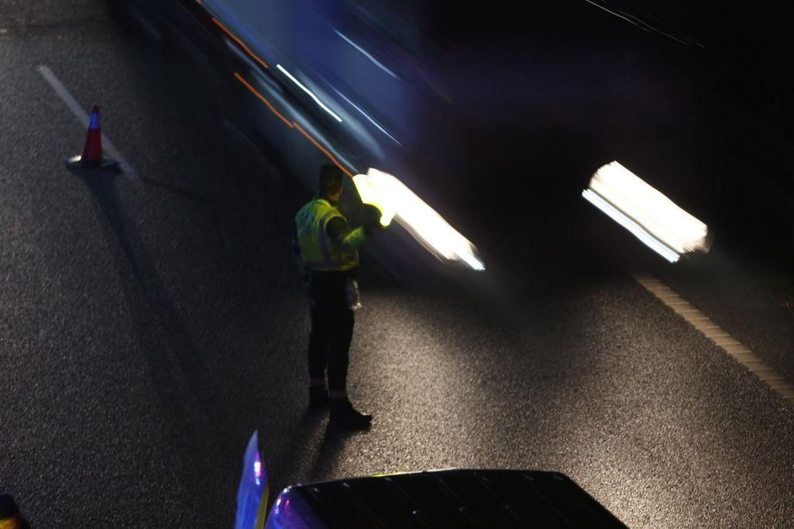 Control de la Guardia Civil en la A52 en O Porriño // Alberte