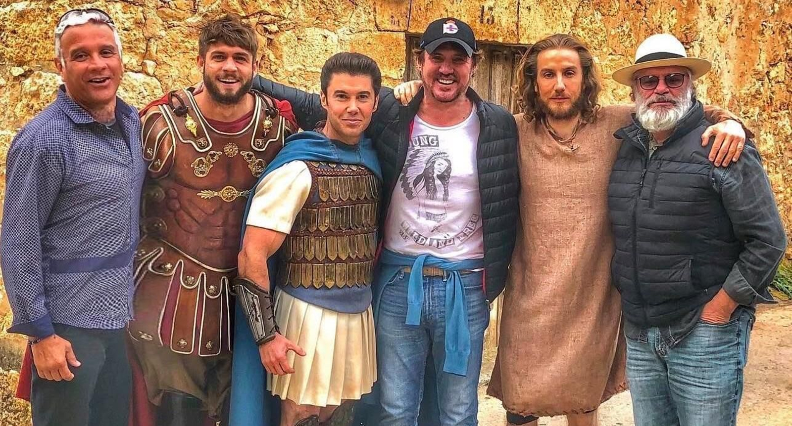 José Manuel Brandariz ( tercero por la izquierda) durante el rodaje de 'El Niño Dios' en Soria.