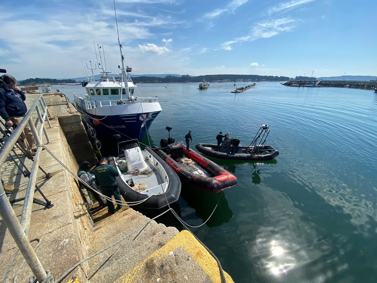 Las lanchas semirrígida  incautadas en Arousa
