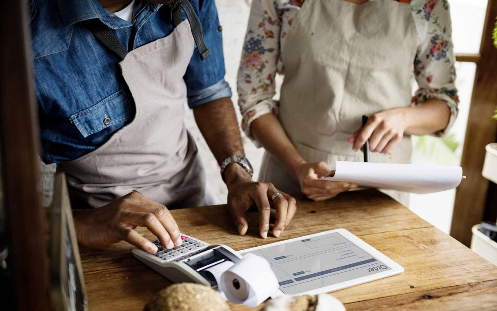 Men Checking Stock of Pastry in Bakery Shop