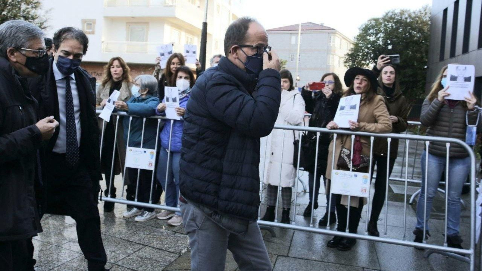 El exnovio de Déborah Fernández, Pablo P.S., cuando acudió a declarar en marzo de 2022. // J.V. Landín