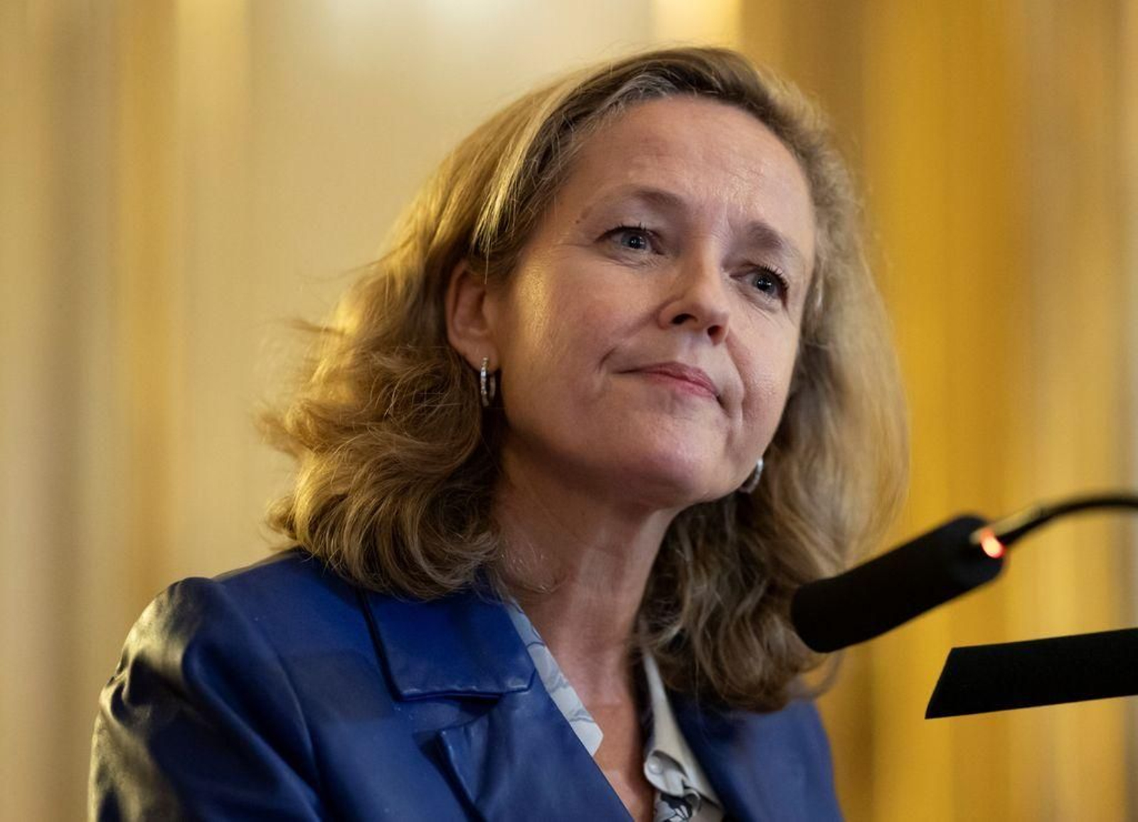 La ministra de Economía, Nadia Calviño, en un encuentro económico Franco-Español en París.