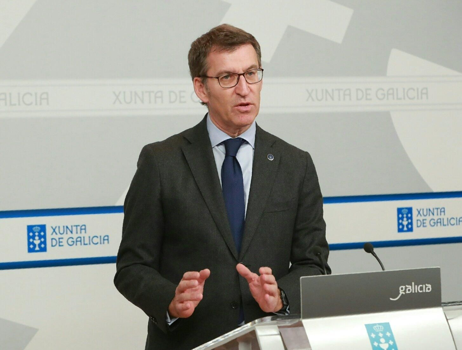 Feijóo, en la rueda de prensa posterior al Consello.