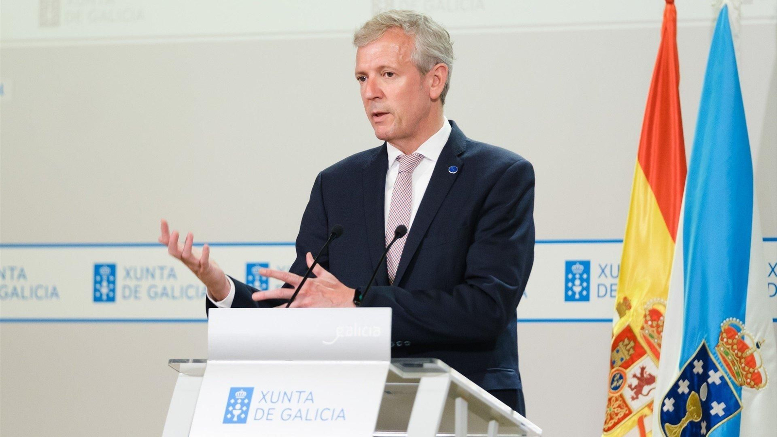 El presidente de la Xunta, Alfonso Rueda, tras el Consello de la Xunta. // EP