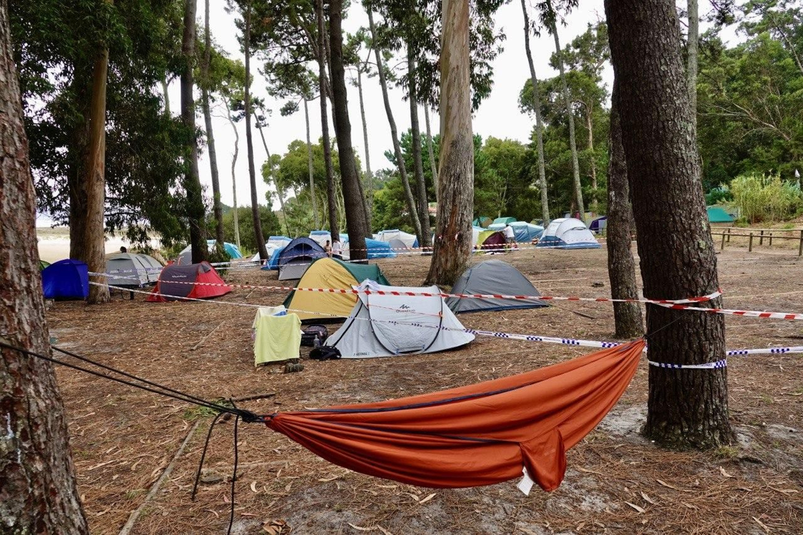 Una rama provoca un accidente en el camping de las Cíes. // Vicente Alonso