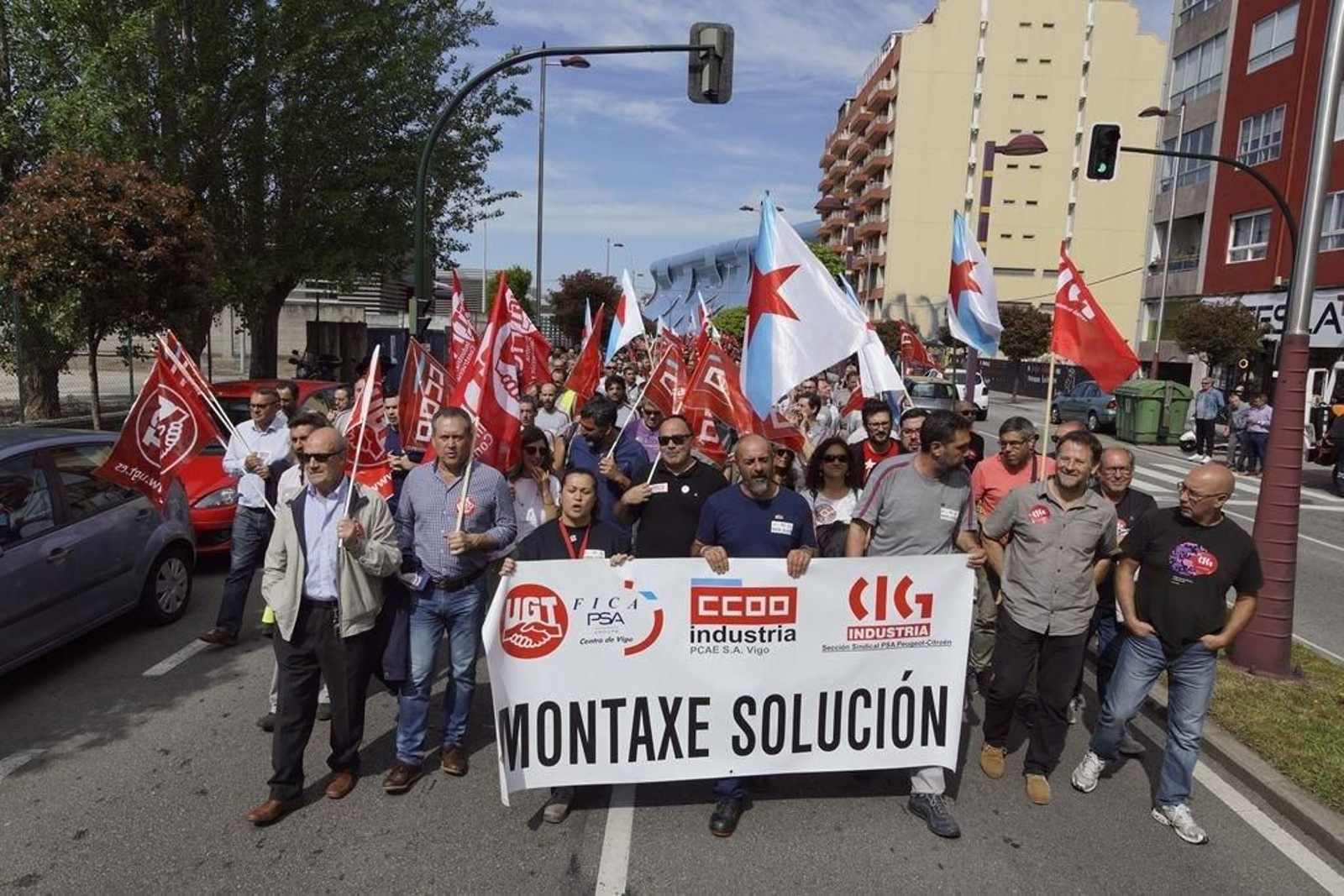 Manifestación de los trabajadores de PSA Vigo, la pasada semana.