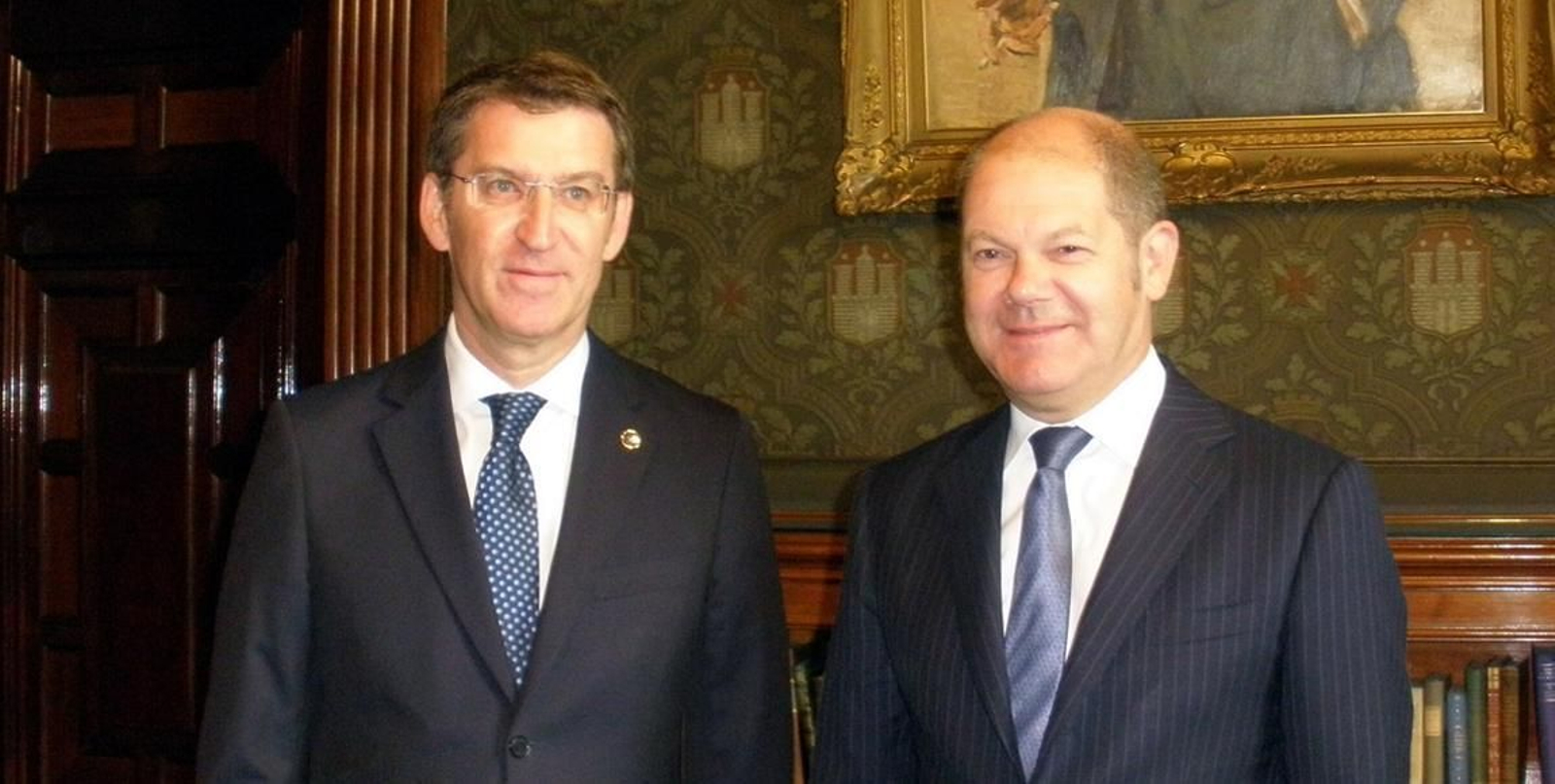 Alberto Núñez Feijóo durante su visita a Hamburgo.