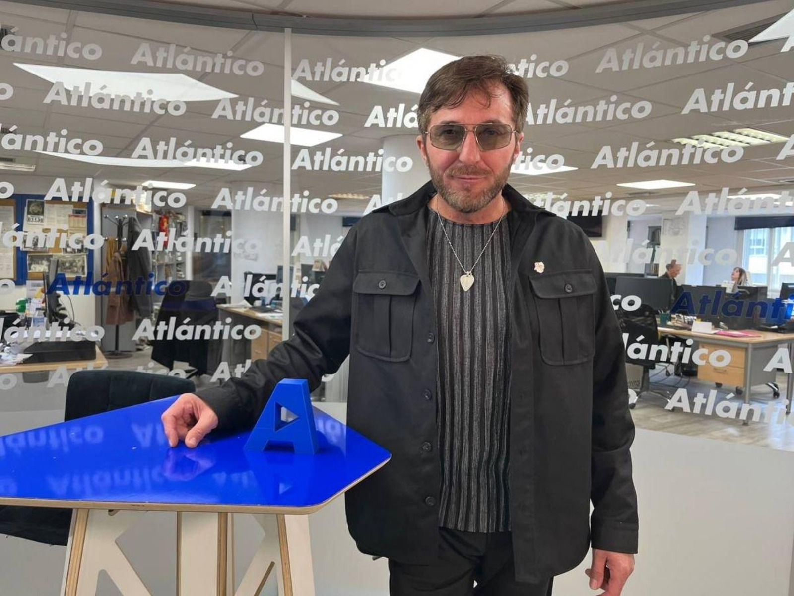 Maneiro, durante a súa visita ao set de Atlántico TV.