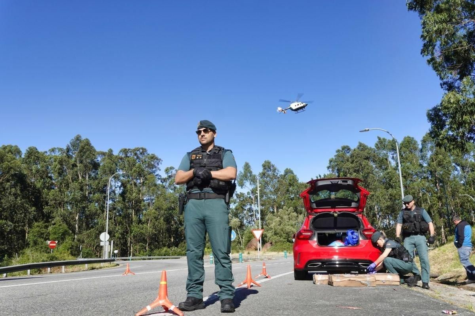 Uno de los controles esta semana en O Morrazo.