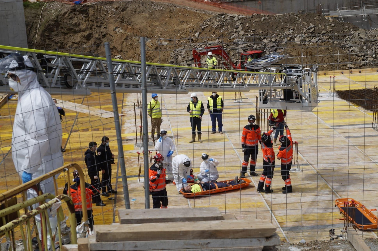 El desprendimiento de un andamio provoca varios heridos en la futura Ciudad de la Justicia