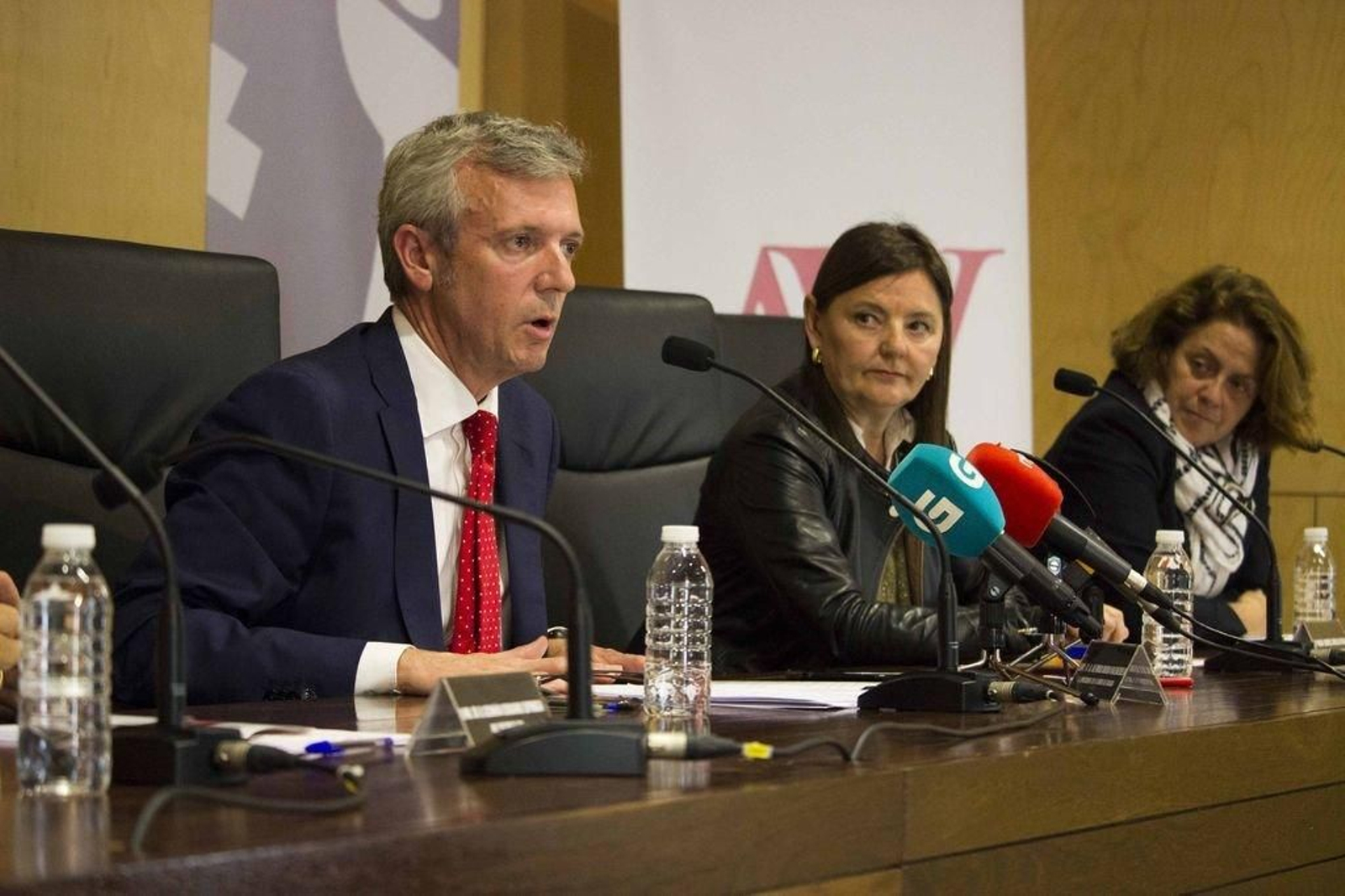 Alfonso Rueda, Lourdes Carballo y Susana García-Baquero, ayer en la presentación.