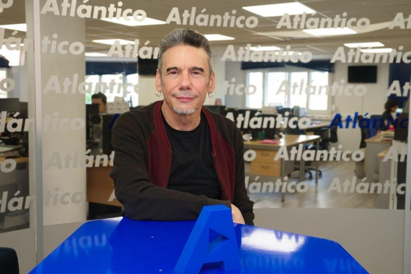 Anxo Pintos, no set de Atlántico TV.