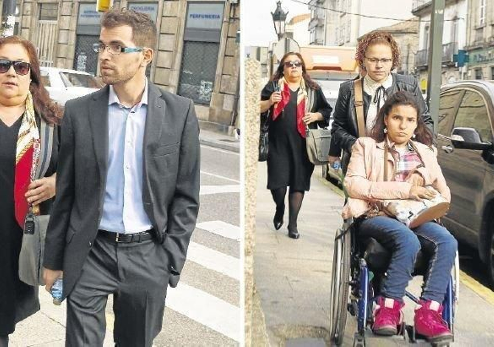 Los hijos de Rosendo durante su declaración en el juzgado en 2016.