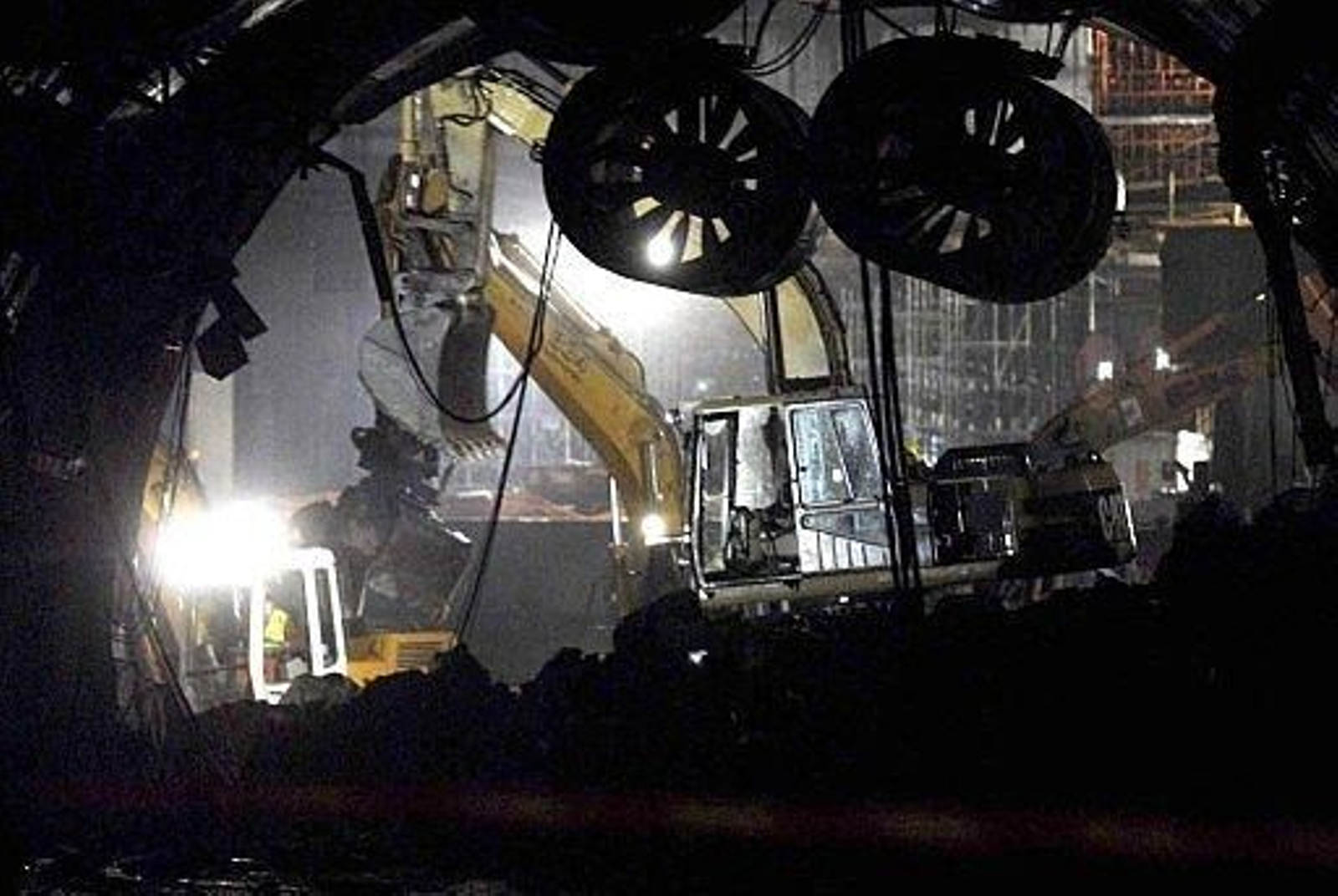 Obras en el interior del túnel de Vielha.