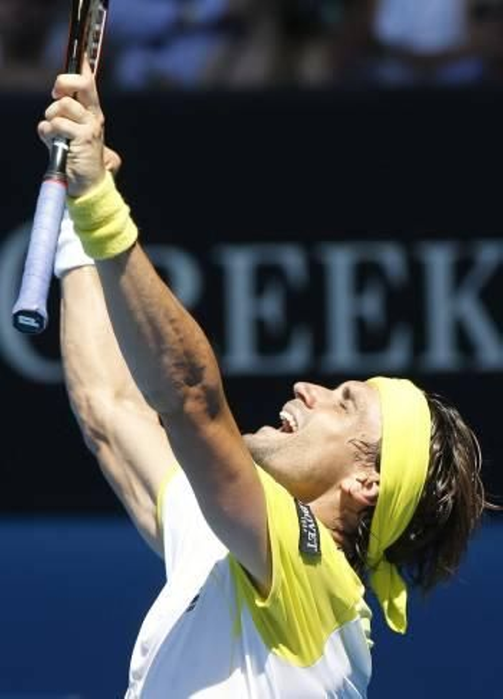 David Ferrer celebra el pase a cuartos de final. (Foto: BARBARA WALTON)