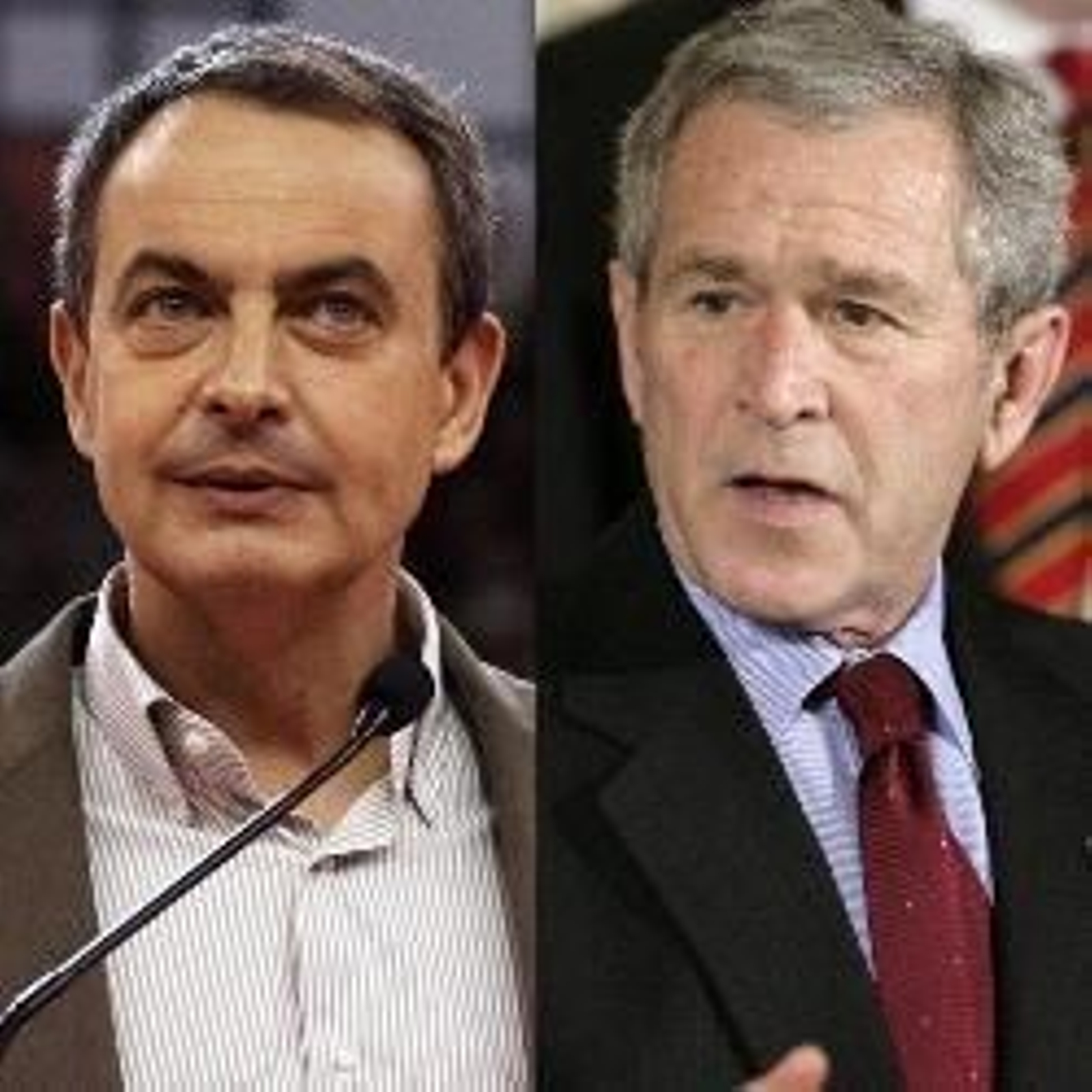 Zapatero y Bush.