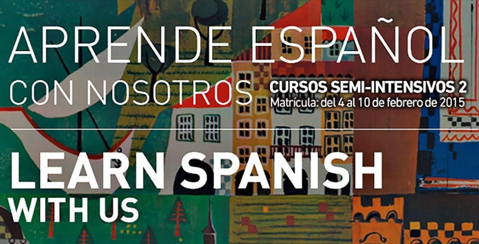 Cartel para los cursos semi intensivos de español que ofrece el Instituto Cervantes de Tokio.