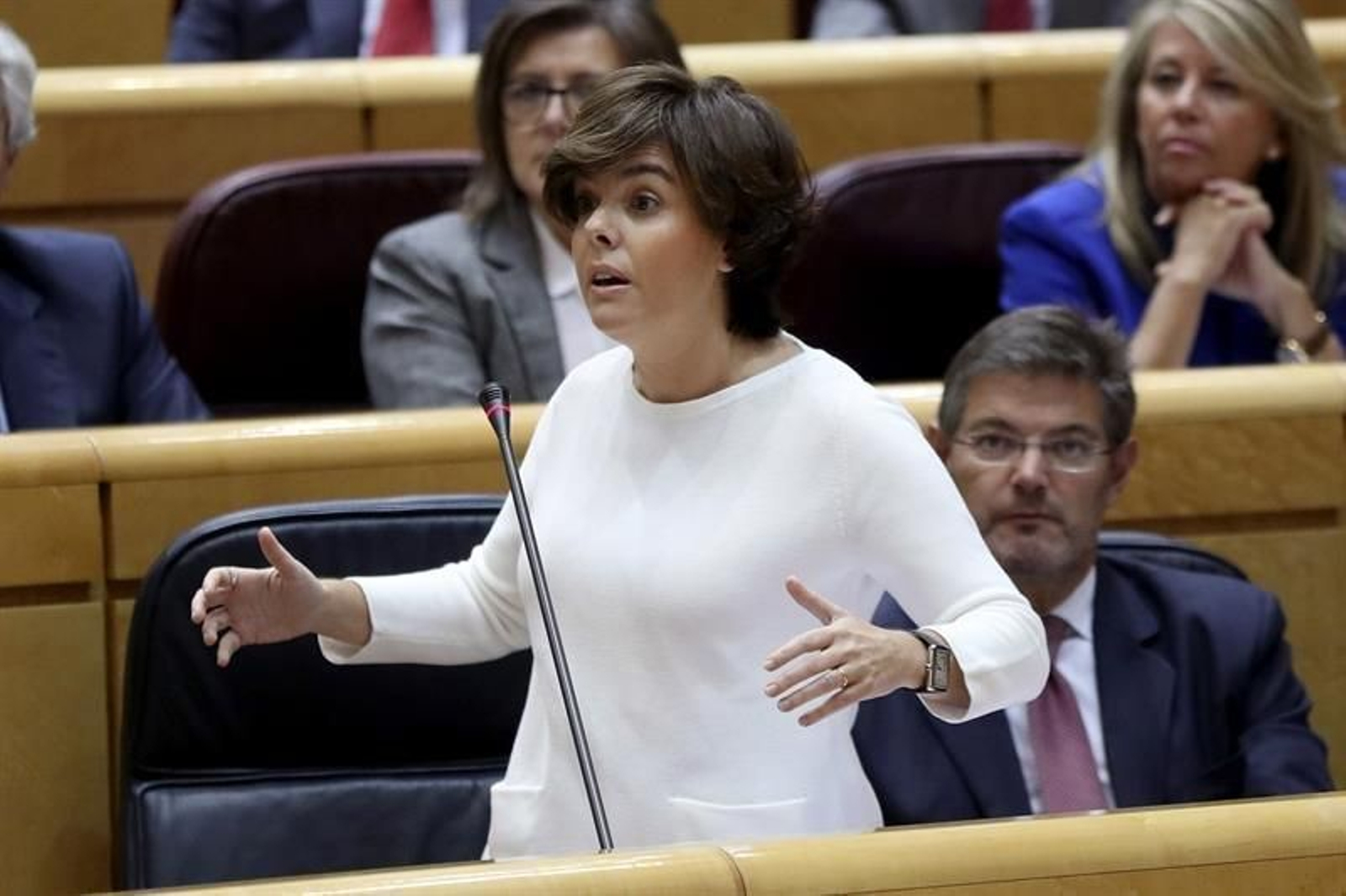 La vicepresidenta del Gobierno, Soraya Sáenz de Santamaría