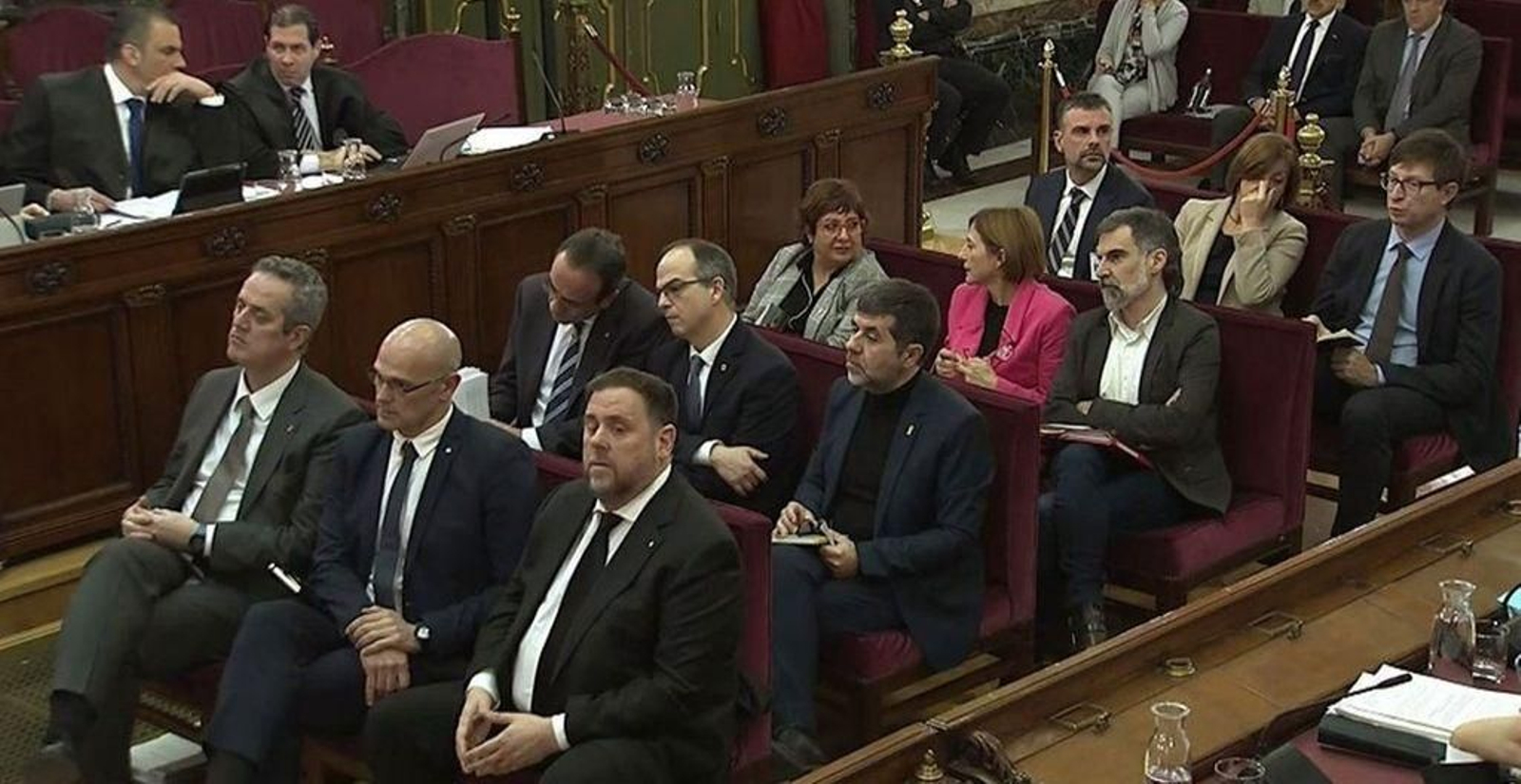 El banquillo del "proces", en una de las primeras jornadas del juicio.