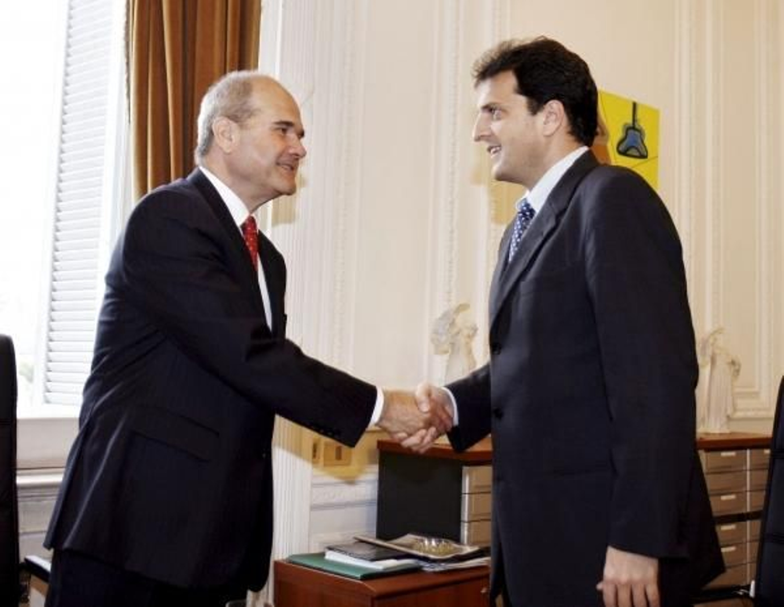 El presidente de la Junta, Manuel Chaves, con Sergio Massa, jefe del Gabinete de Ministros de Argentina.