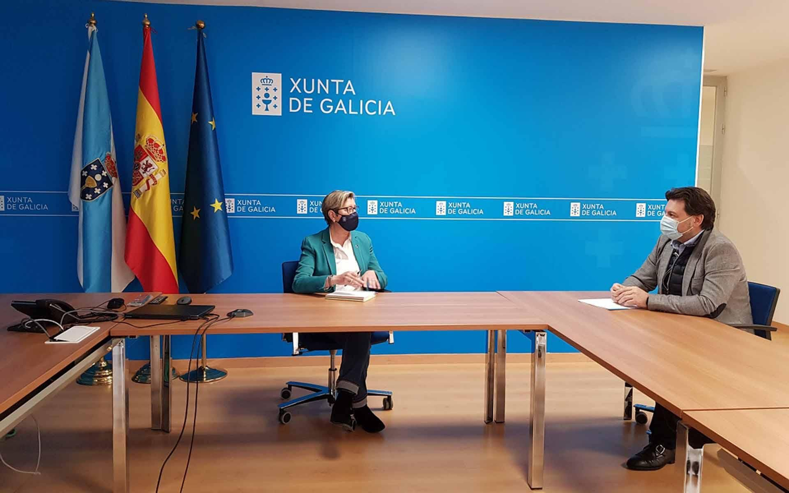 Rosa Quintana y Antonio Rodríguez Miranda, durante la reunión